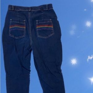 Rainbow Embroidered Skinny Jeans